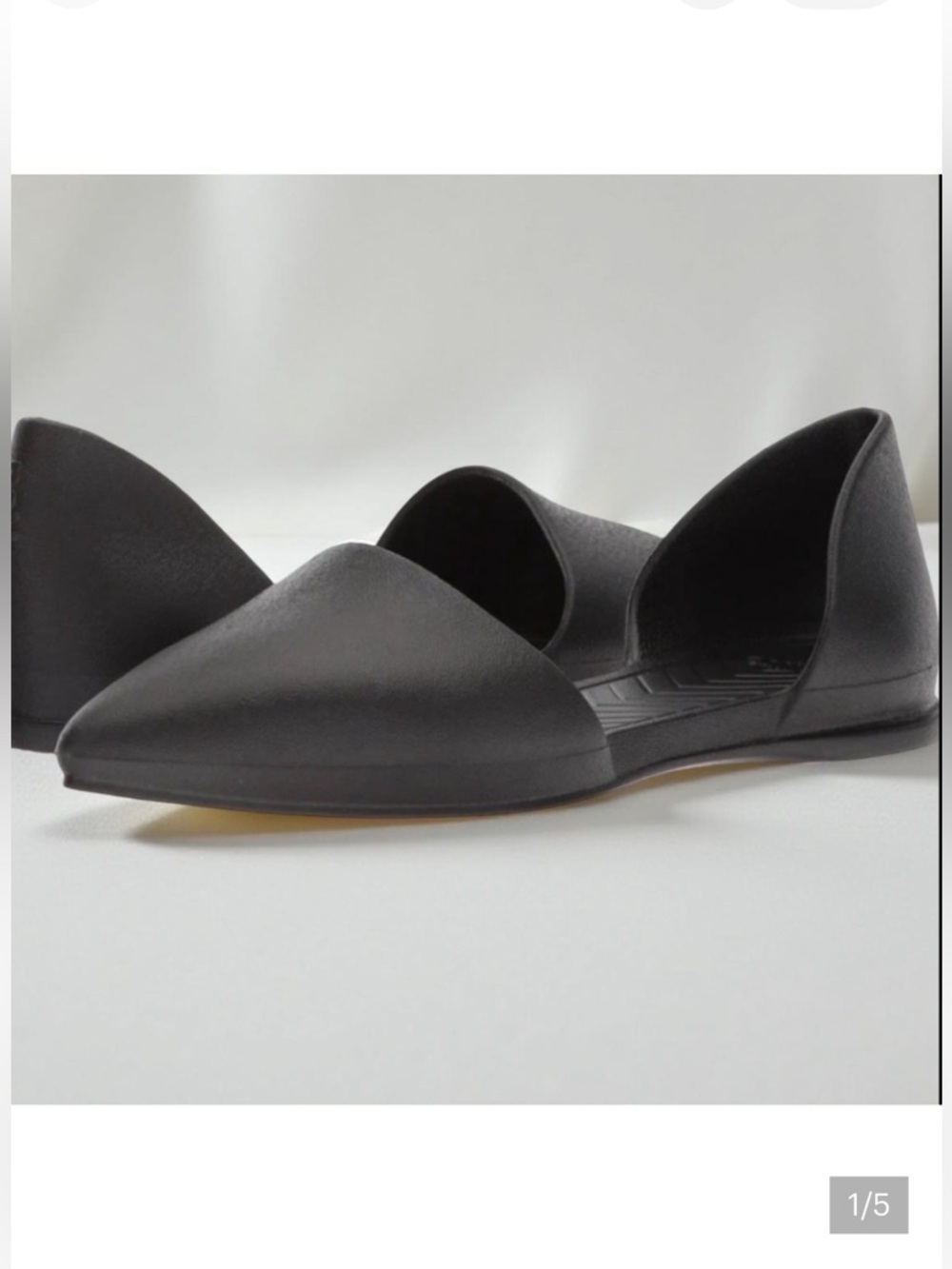 Native Audrey Pointed Toe Flats Black Size 6 Waterproof Slip-On Shoes